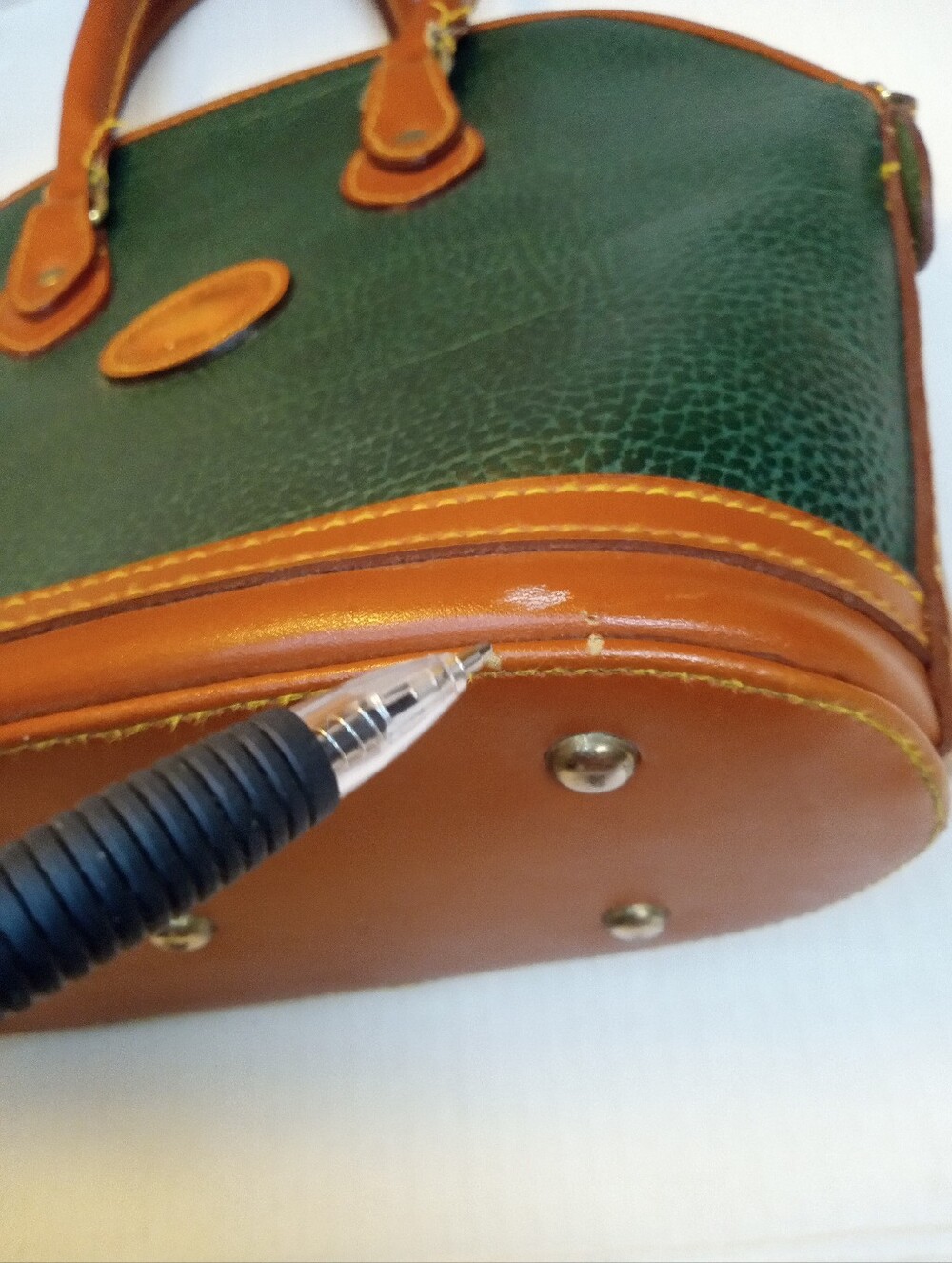 Vintage Dooney & Bourke Bag Green Has Flaws See Pictures - Picture 5 of 9